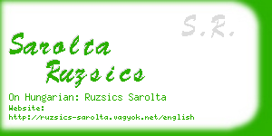 sarolta ruzsics business card